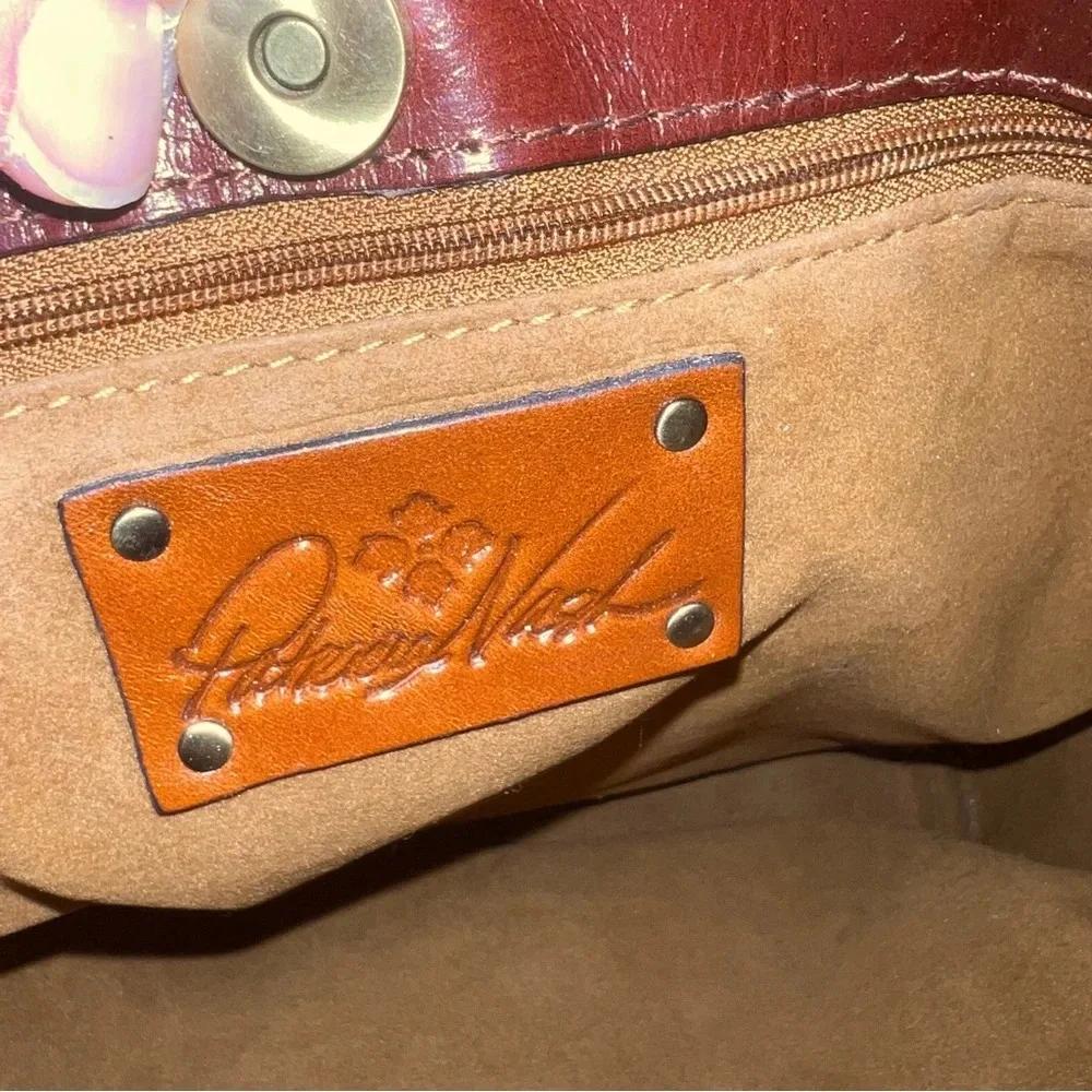 Patricia‎ Nash Cognac Brown Leather Tote With Crossbody Strap Coastal Grandma - Picture 2 of 15